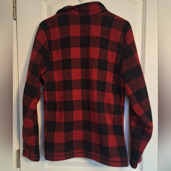 The North Face Red and Black Plaid Fleece Pullover - Picture 7 of 7